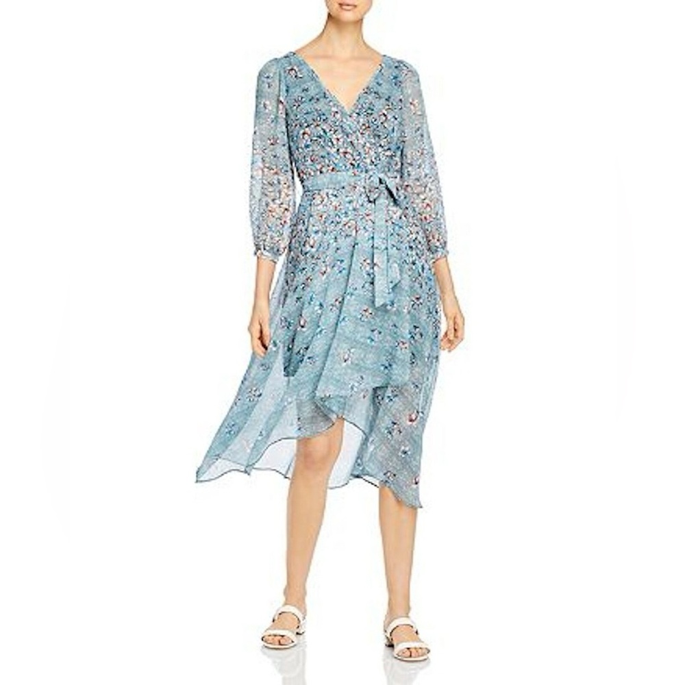 Karl Lagerfeld Light Blue Floral Midi Dress
